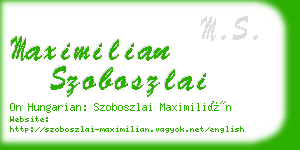 maximilian szoboszlai business card